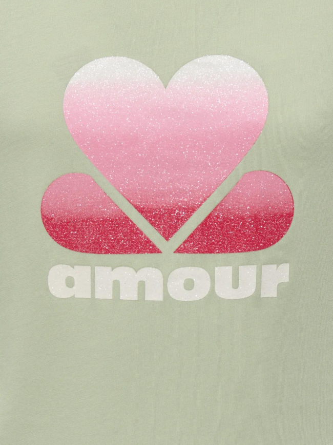 T-shirt beate mena life vert fille - Only