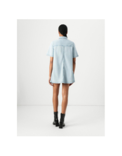 Robe chemise courte trapèze en denim bleu femme - Tommy Jeans