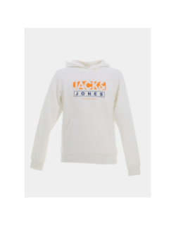 Sweat à capuche seven blanc orange homme - Jack & Jones