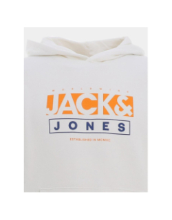 Sweat à capuche seven blanc orange homme - Jack & Jones