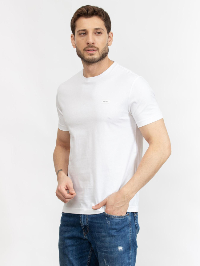 T-shirt smooth logo blanc homme - Calvin Klein