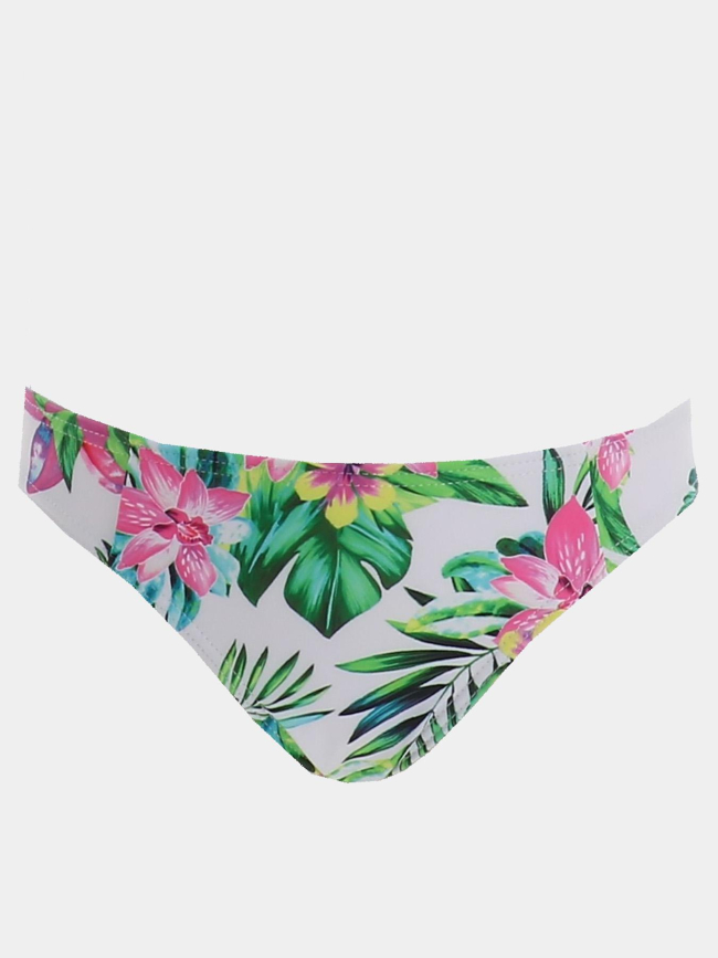 Maillot de bain 2 pièces à fleurs candy blanc fille - Lagon Bleu