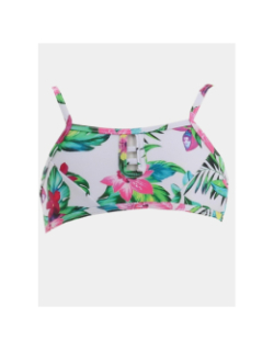 Maillot de bain 2 pièces à fleurs candy blanc fille - Lagon Bleu