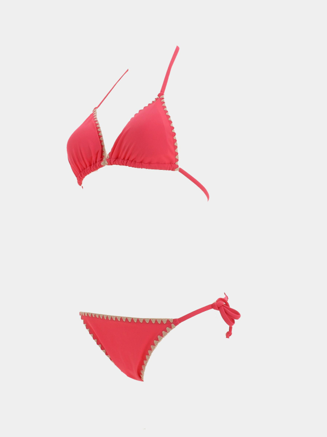 Maillot de bain 2 pièces lea uni rose fille - Lagon Bleu