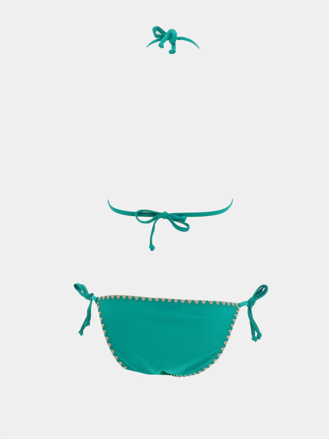 Maillot de bain 2 pièces lea uni vert fille - Lagon Bleu