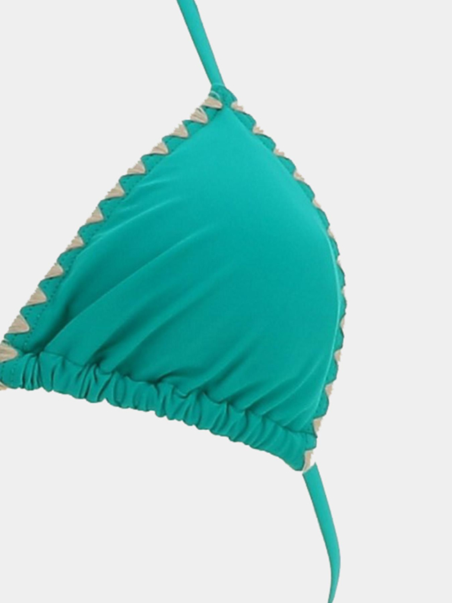 Maillot de bain 2 pièces lea uni vert fille - Lagon Bleu