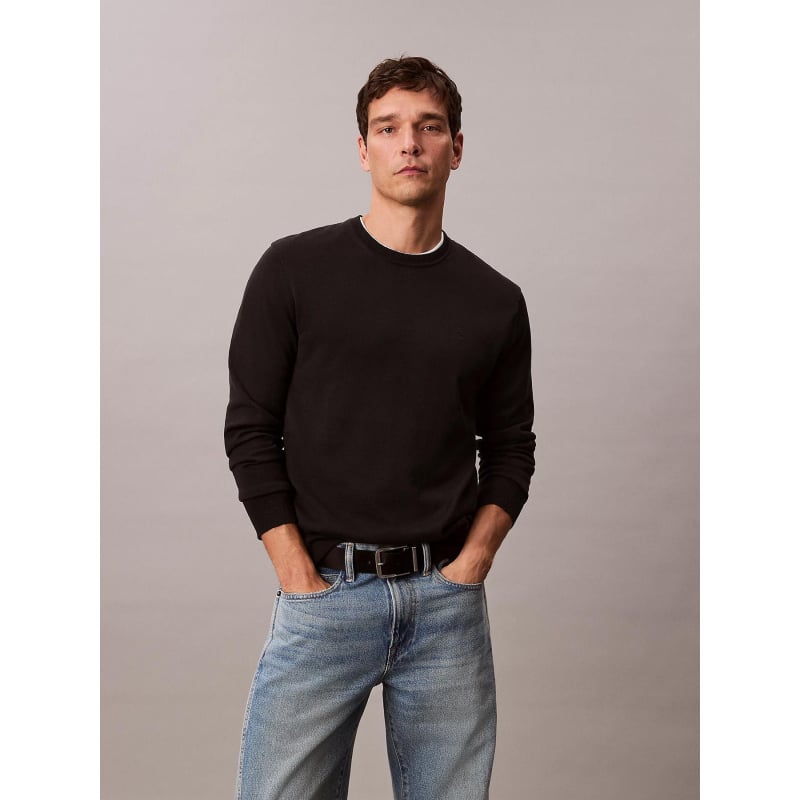 Pull premium en coton surpima noir homme - Calvin Klein