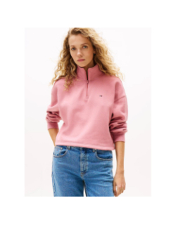 Sweat boxy court zippé rose femme - Tommy Jeans
