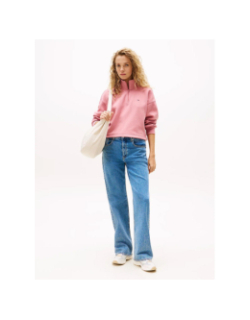 Sweat boxy court zippé rose femme - Tommy Jeans