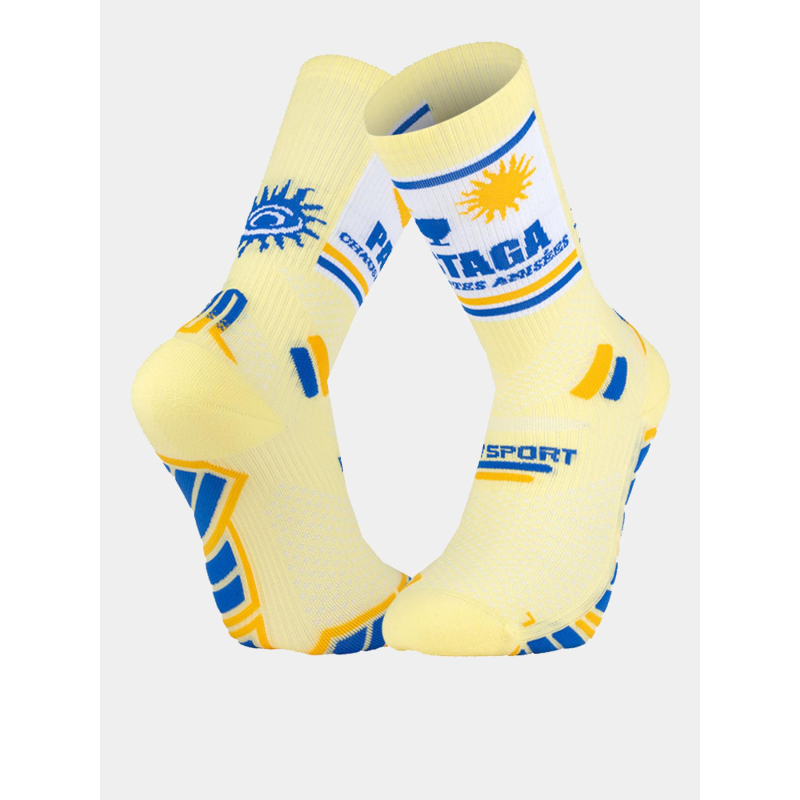 Paire de chaussettes de trail collector pastaga jaune adulte - BV Sport