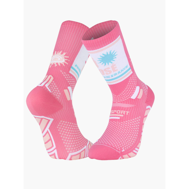 Paire de chaussettes de trail collector cocktail rose adulte - BV Sport