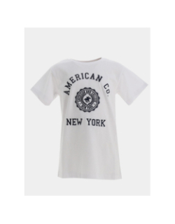 T-shirt logo brodé blanc garçon - American College