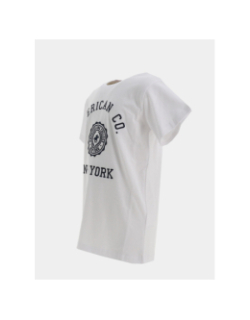 T-shirt logo brodé blanc garçon - American College