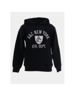 Sweat à capuche brodé bleu marine garçon - American College