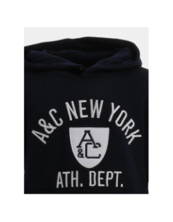 Sweat à capuche brodé bleu marine garçon - American College