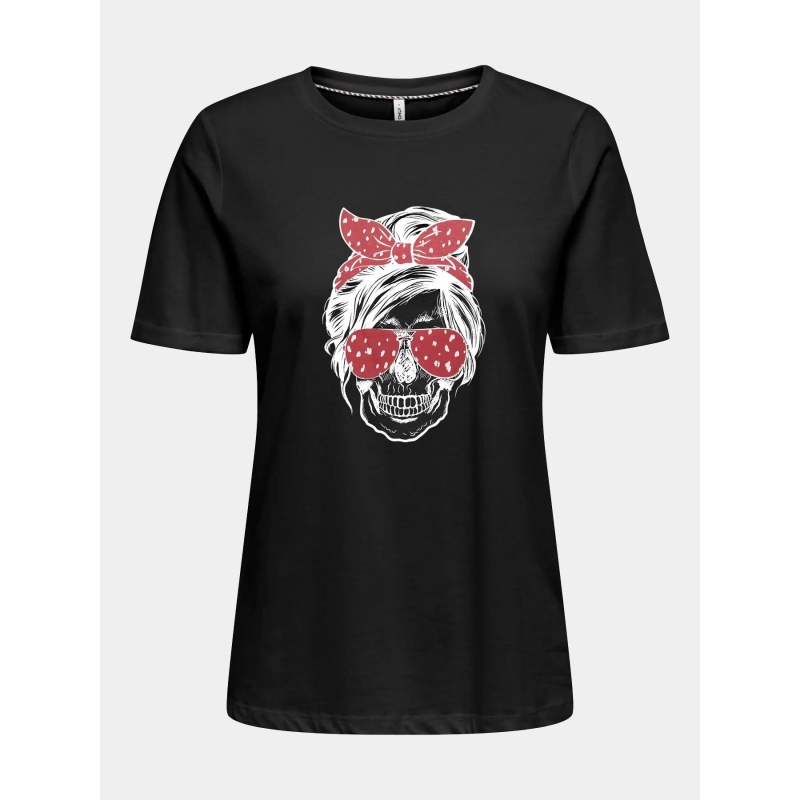 T-shirt stella life skull noir bordeaux femme - Only