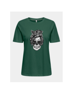 T-shirt stella life skull vert femme - Only