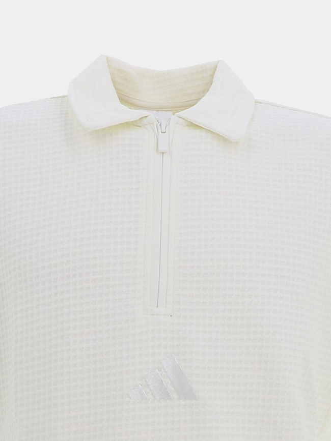 Polo à manches courtes en coton texturé banc homme - Adidas