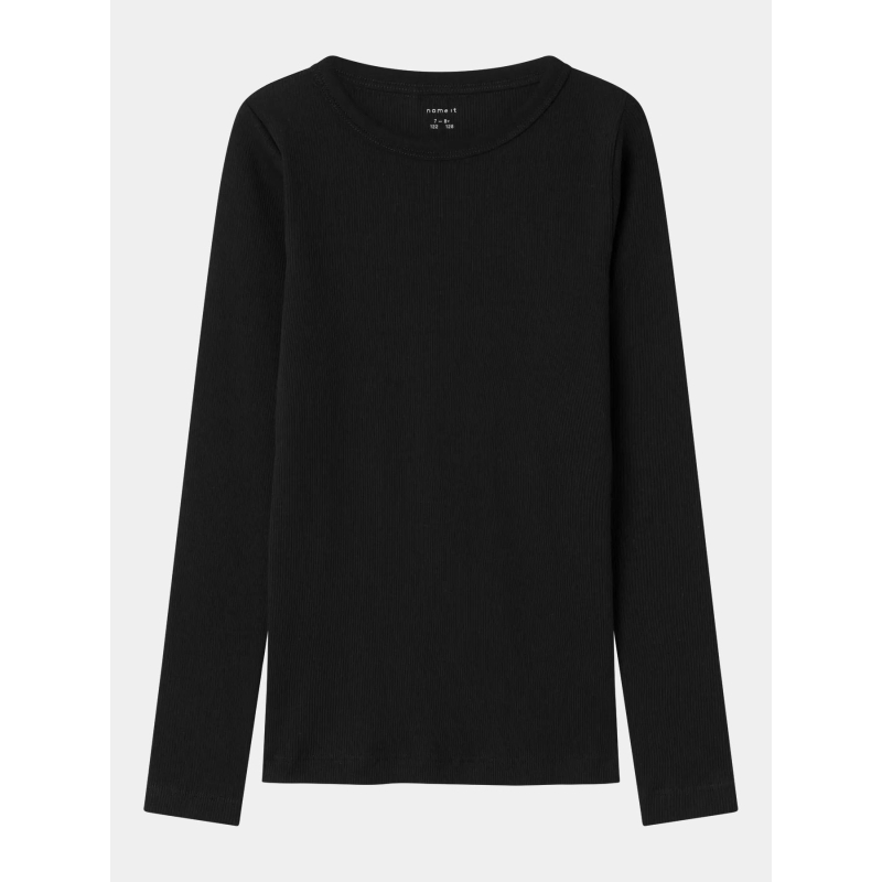 T-shirt côtelé à manches longues noir fille - Name it