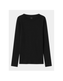 T-shirt côtelé à manches longues noir fille - Name it