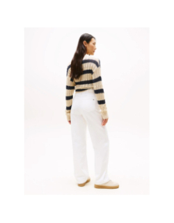 Jean droit relax taille haute blanc femme - Tommy Hilfiger