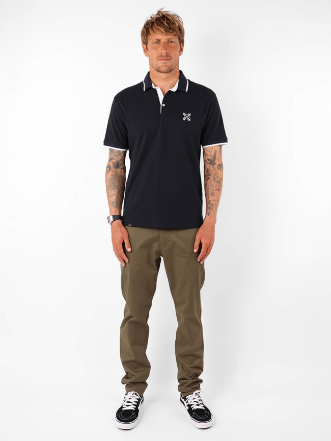 Polo à manches courtes en piqué nachem noir homme - Oxbow