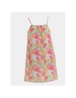 Robe feuillage vinaya blanc rose orange fille - Name It