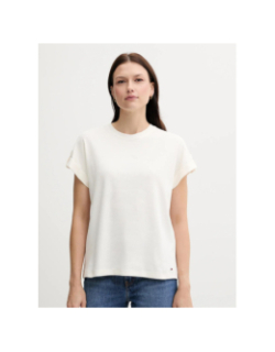 T-shirt à boutons dorés écru femme - Tommy Hilfiger