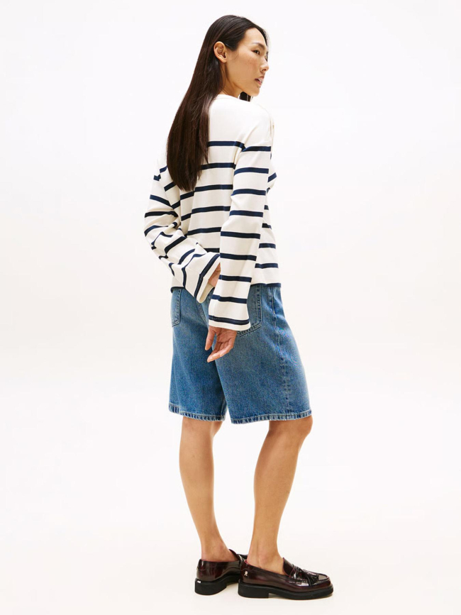 Haut à rayures et col bateau écru femme - Tommy Hilfiger