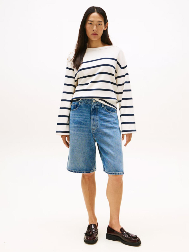 Haut à rayures et col bateau écru femme - Tommy Hilfiger