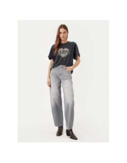 T-shirt lucy coeur léopard gris anthracite femme - Only