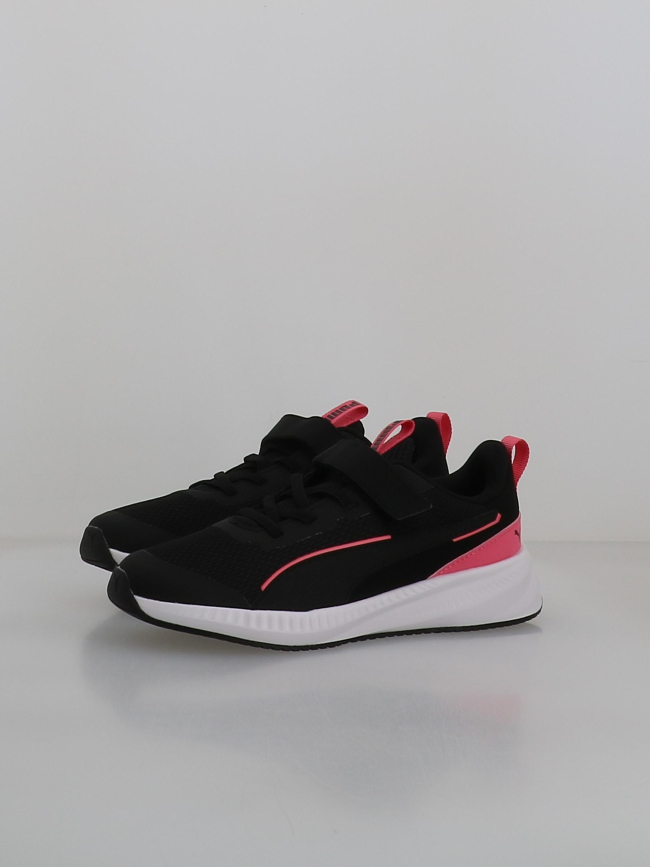 Baskets à scratch flyer lite 3 ps noir rose fille - Puma
