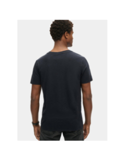 T-shirt flammé manches courtes et col v bleu nuit homme - Superdry