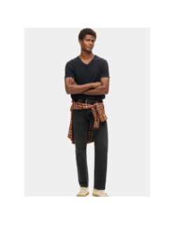 T-shirt flammé manches courtes et col v bleu nuit homme - Superdry