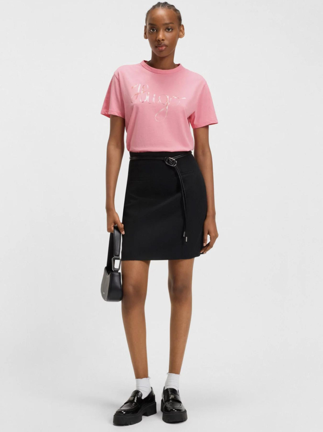 T-shirt logo ruban damacia bright rose femme - Hugo