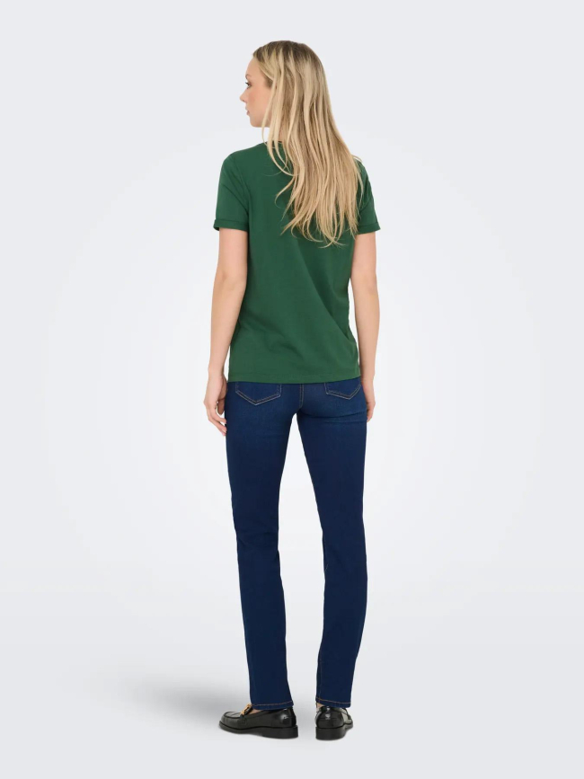 T-shirt kita life glitter vert femme - Only