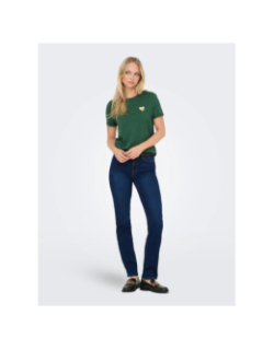 T-shirt kita life glitter vert femme - Only