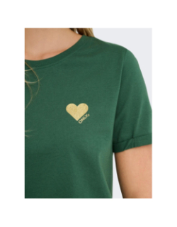 T-shirt kita life glitter vert femme - Only