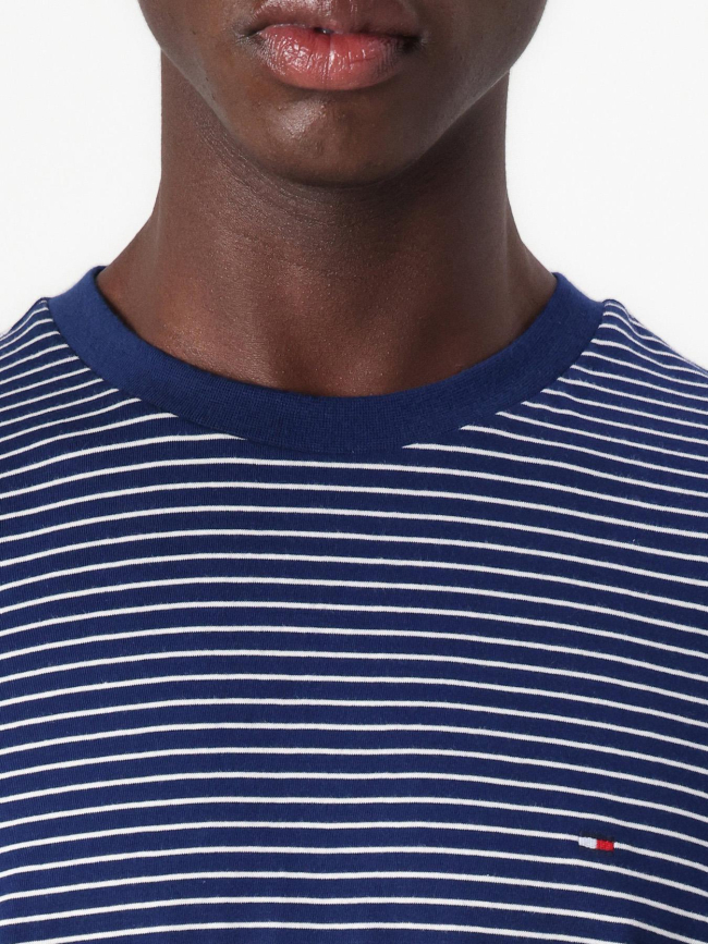 T-shirt rayé regular petit logo bleu homme - Tommy Hilfiger
