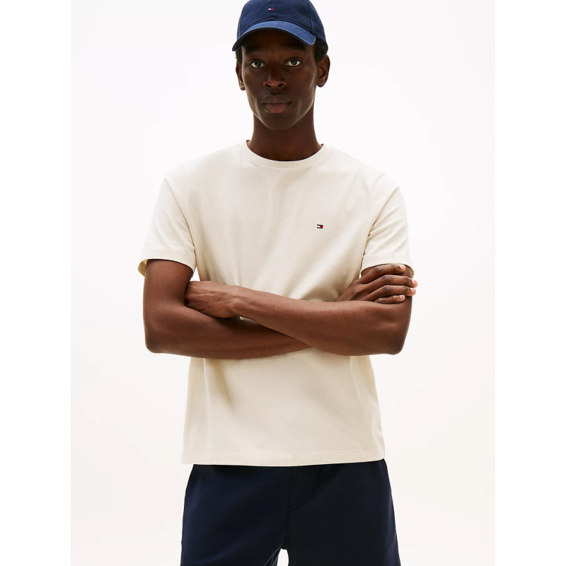 T-shirt regular petit logo beige homme - Tommy Hilfiger