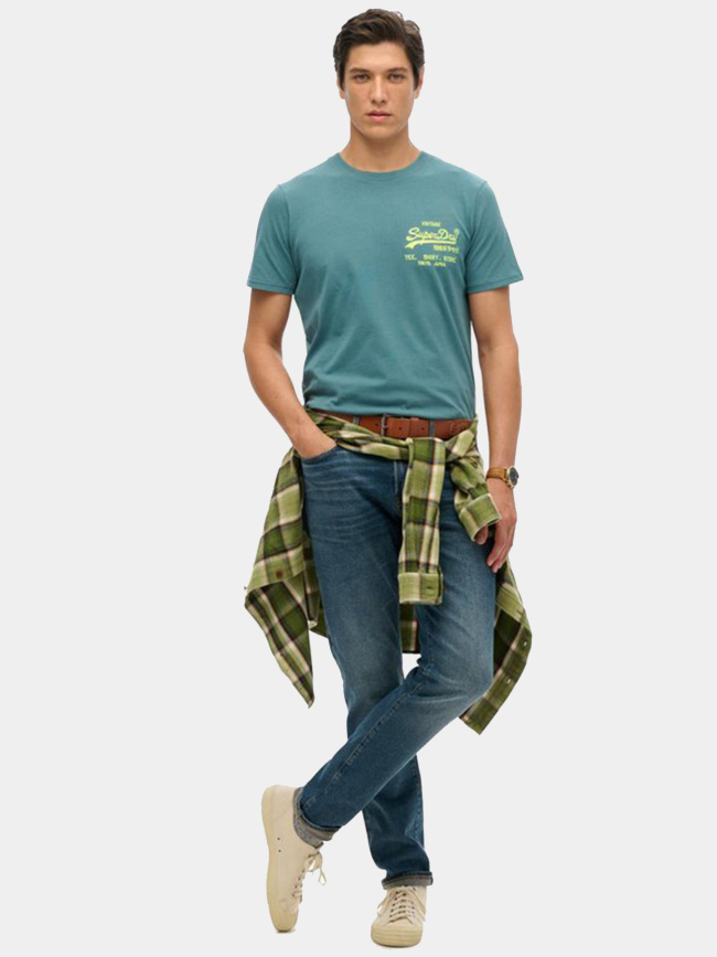 T-shirt à manches courtes neon vintage bleu homme - Superdry