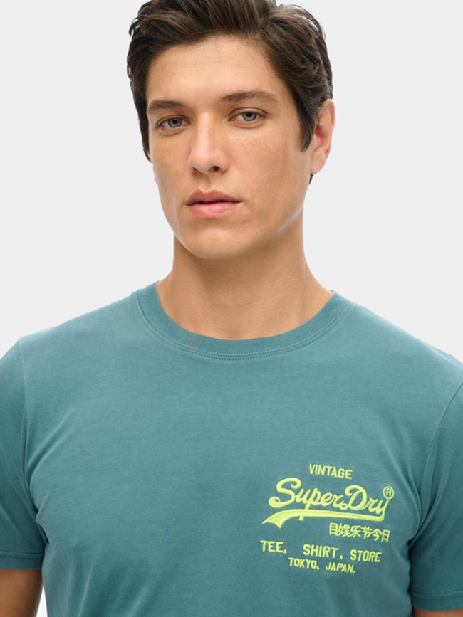 T-shirt à manches courtes neon vintage bleu homme - Superdry