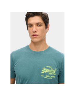 T-shirt à manches courtes neon vintage bleu homme - Superdry