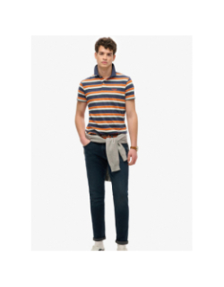 Polo rayé léger en jersey multicolore homme - Superdry