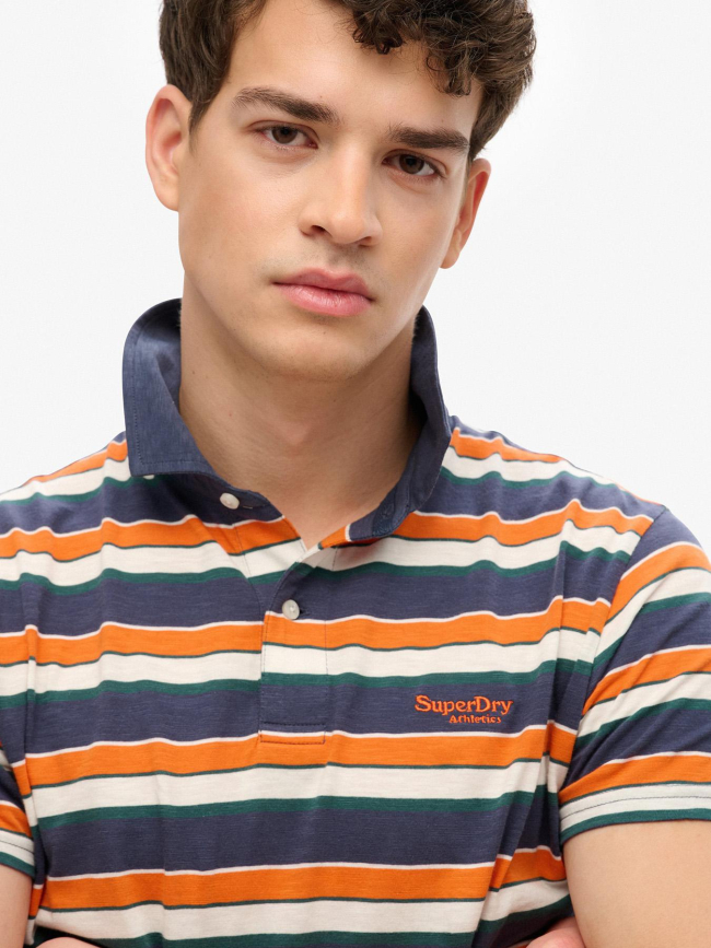 Polo rayé léger en jersey multicolore homme - Superdry