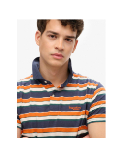 Polo rayé léger en jersey multicolore homme - Superdry