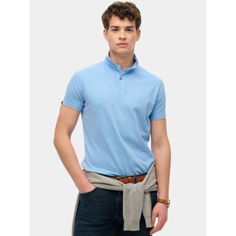 Polo à manches courtes en jersey bleu homme - Superdry
