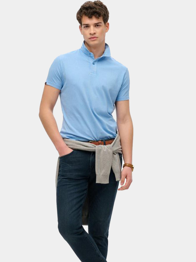 Polo à manches courtes en jersey bleu homme - Superdry