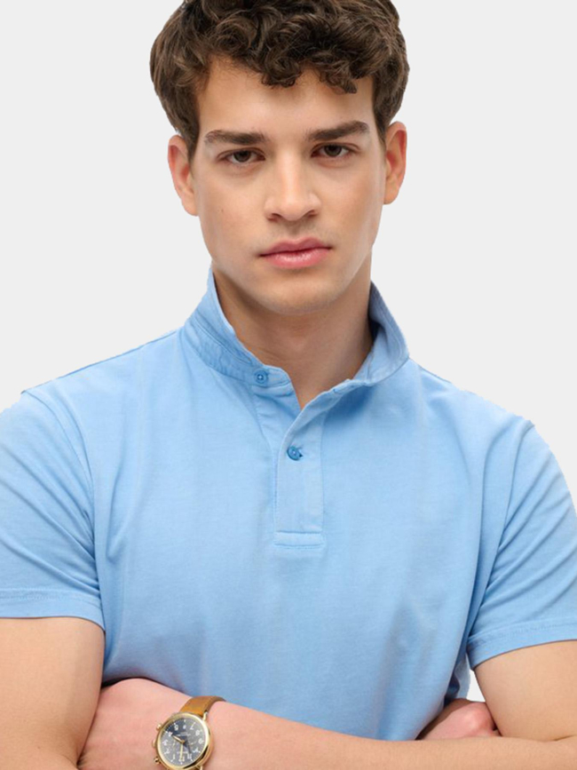 Polo à manches courtes en jersey bleu homme - Superdry