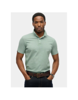 Polo à manches courtes en jersey essential vert homme - Superdry